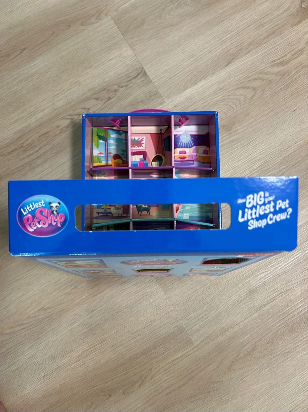 Littlest Pet Shop Blue & Pink Hotel Playset EMPTY Box. LPS Hotel Empty Playset